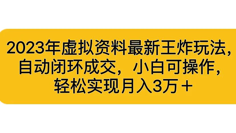 虚拟资料最新王炸玩法，无需手动闭环成交，小白可操作…-梧桐有术