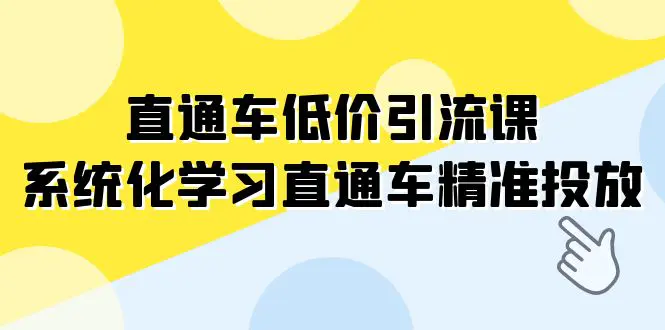 直通车-低价引流课，系统化学习直通车精准投放（14节课）-梧桐有术