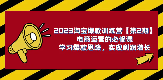 2023淘宝爆款训练营电商运营的必修课，学习爆款思路 实现利润增-梧桐有术
