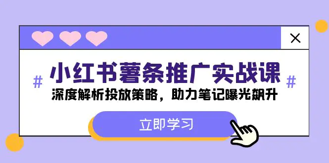 小红书-薯 条 推 广 实战课：深度解析投放策略，助力笔记曝光飙升-梧桐有术