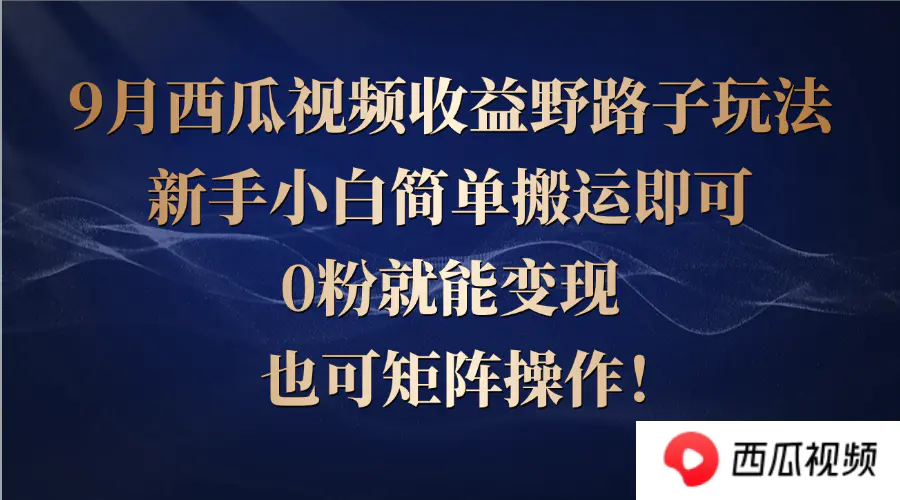 西瓜视频收益野路子玩法，新手小白简单搬运即可，0粉就能变现…-梧桐有术